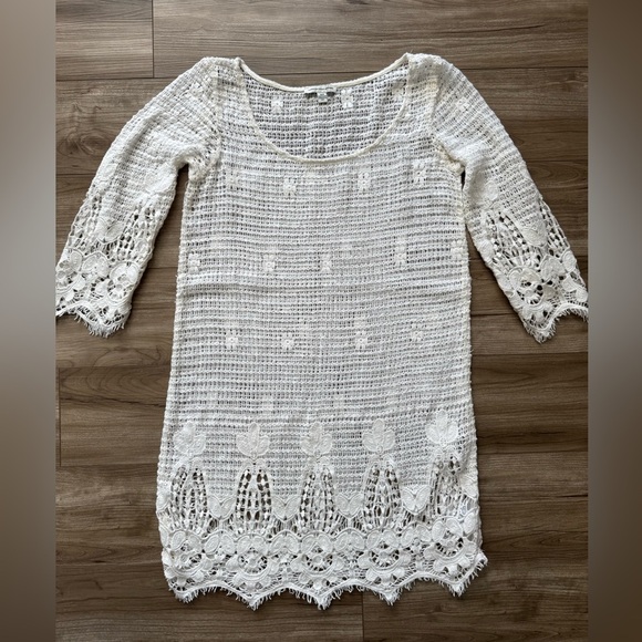American Eagle Outfitters Sz S Crochet Dress White 100% Cotton - Picture 1 of 11